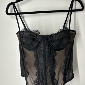 Urban Outfitters Black Lace Corset Top